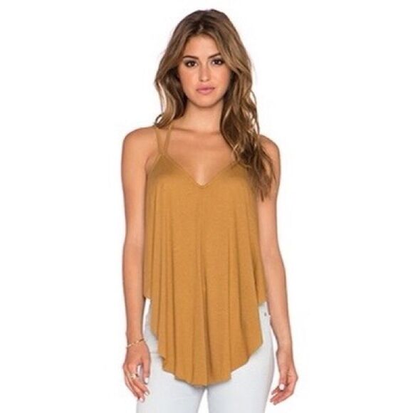 Free People Fantasy Cosmic Triangle Tank Golden Yellow Size XS - Picture 1 of 6